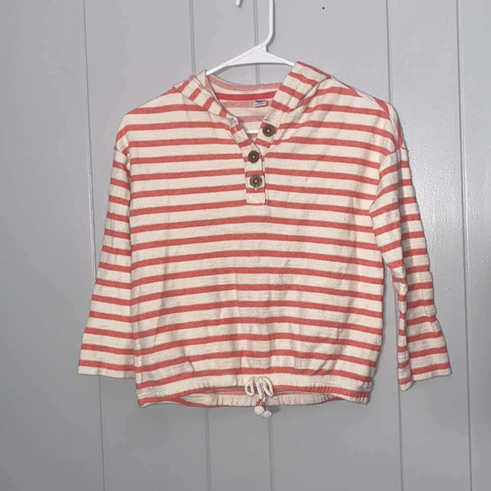 Old Navy Girl’s Long Sleeve Stripes Terry Cloth Top Swimsuit Coverup Size Medium